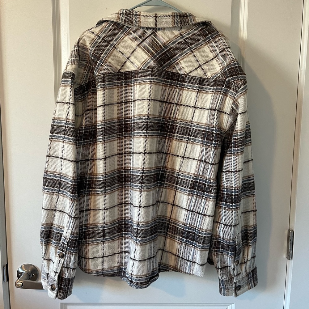 Goodfellow Plaid Shirt Jacket Button Up 100% Cotton - Picture 2 of 6